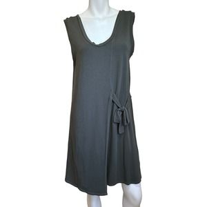 Groceries Apparel Eucalyptus Gray Faux Wrap Mini dress sz L EUC